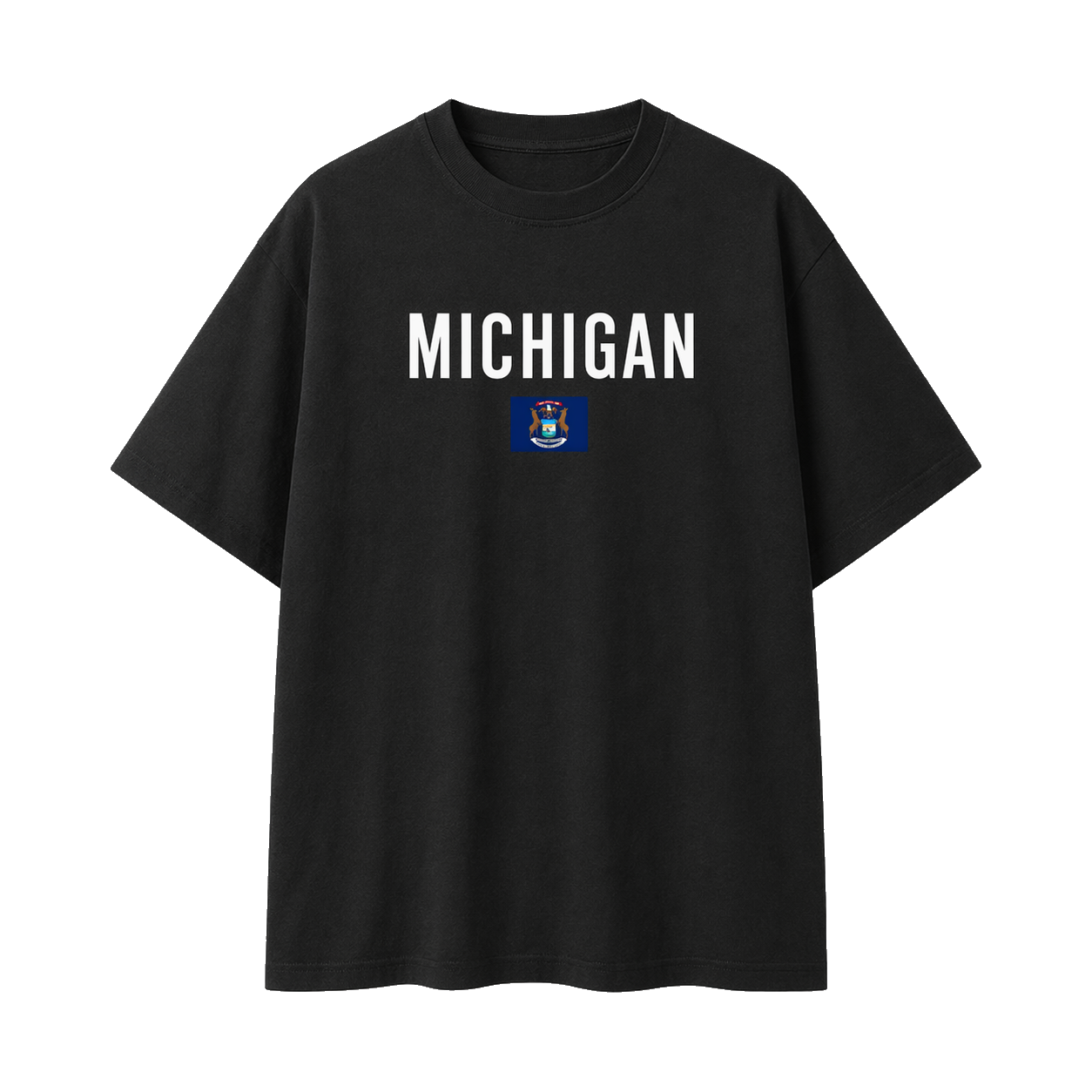 Collection 7 Michigan Essential Cotton T-Shirt - Black front