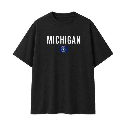 Collection 7 Michigan Essential Cotton T-Shirt - Black front