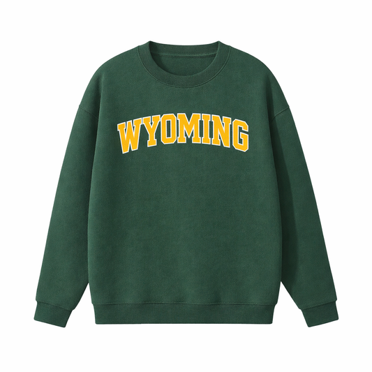 Collection 1 Wyoming Essential Heavyweight Crewneck Sweatshirt - Dark Green front