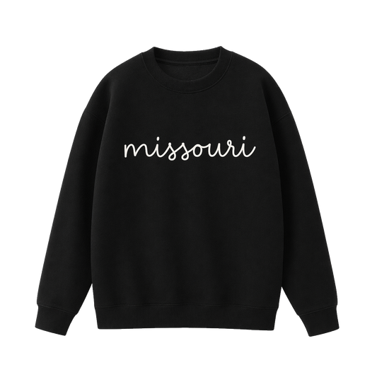 Collection 3 Missouri Essential Heavyweight Crewneck Sweatshirt - Black front