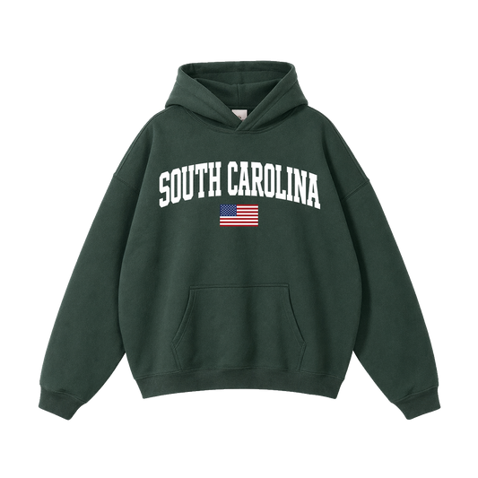 Collection 2 South Carolina Oversize Fleeced Hoodie - Eden Green front