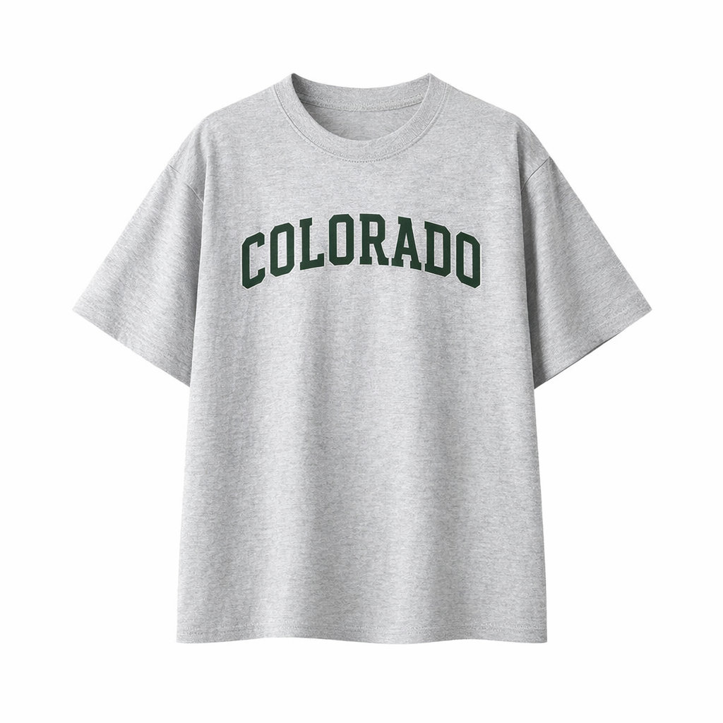 Collection 1 Colorado Essential Cotton T-Shirt - White Gray front