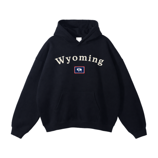 Collection 6 Wyoming Oversize Fleeced Hoodie - Black front