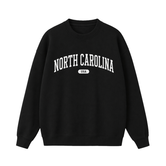 Collection 4 North Carolina Essential Heavyweight Crewneck Sweatshirt - Black front