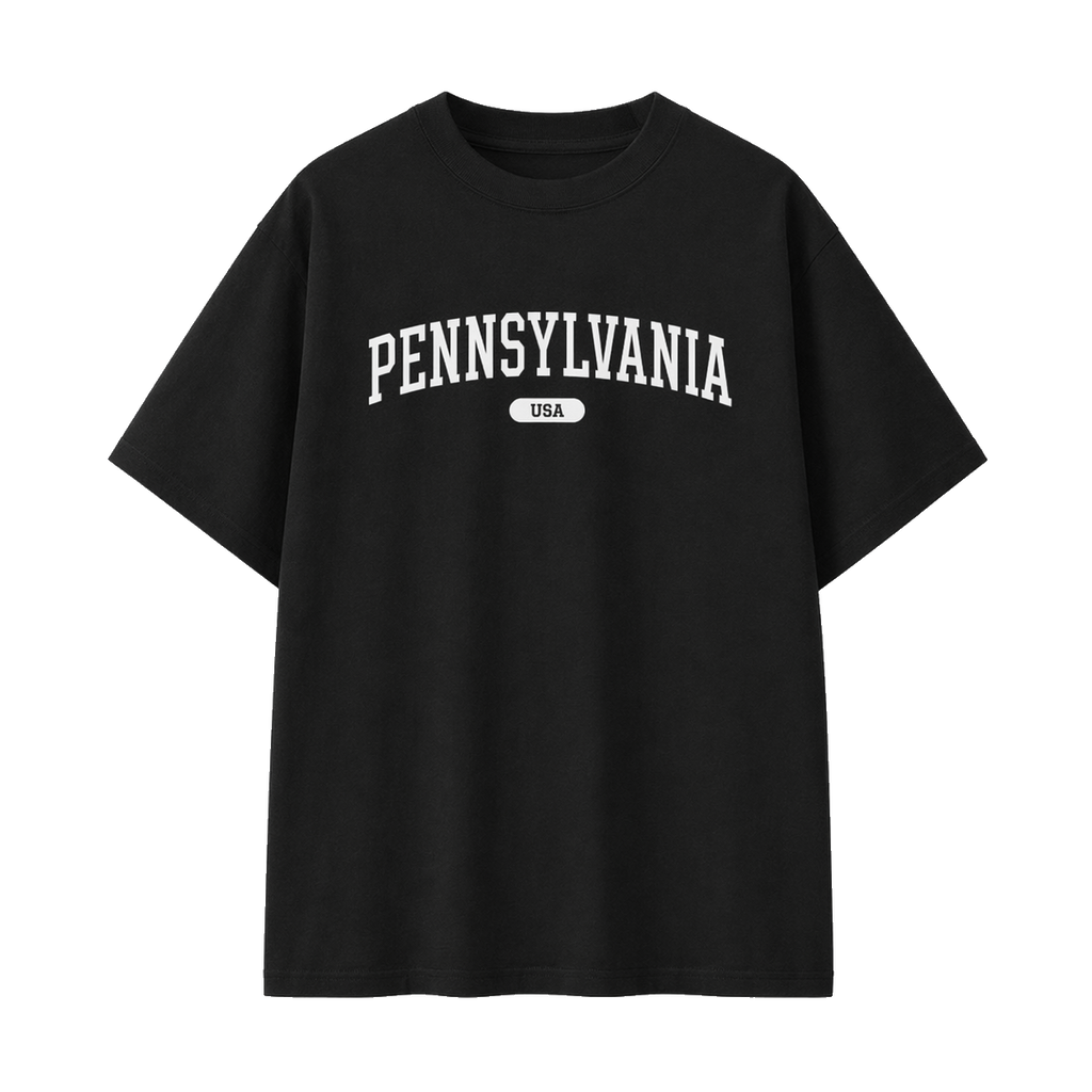 Collection 4 Pennsylvania Essential Cotton T-Shirt - Black front