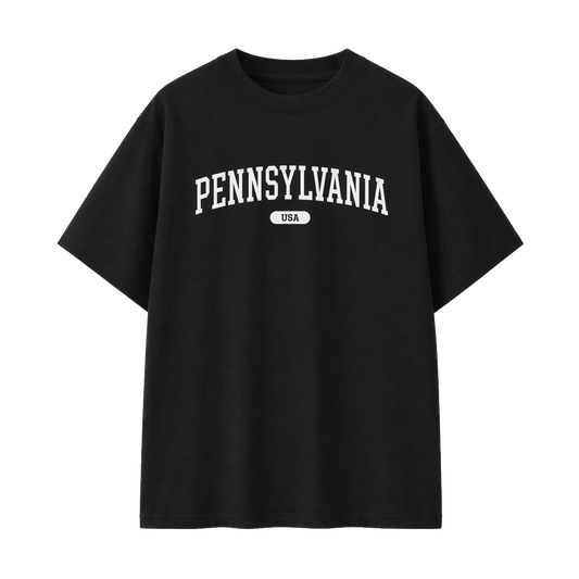 Collection 4 Pennsylvania Essential Cotton T-Shirt - Black front