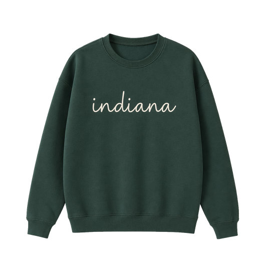 Collection 3 Indiana Essential Heavyweight Crewneck Sweatshirt - Dark Green front