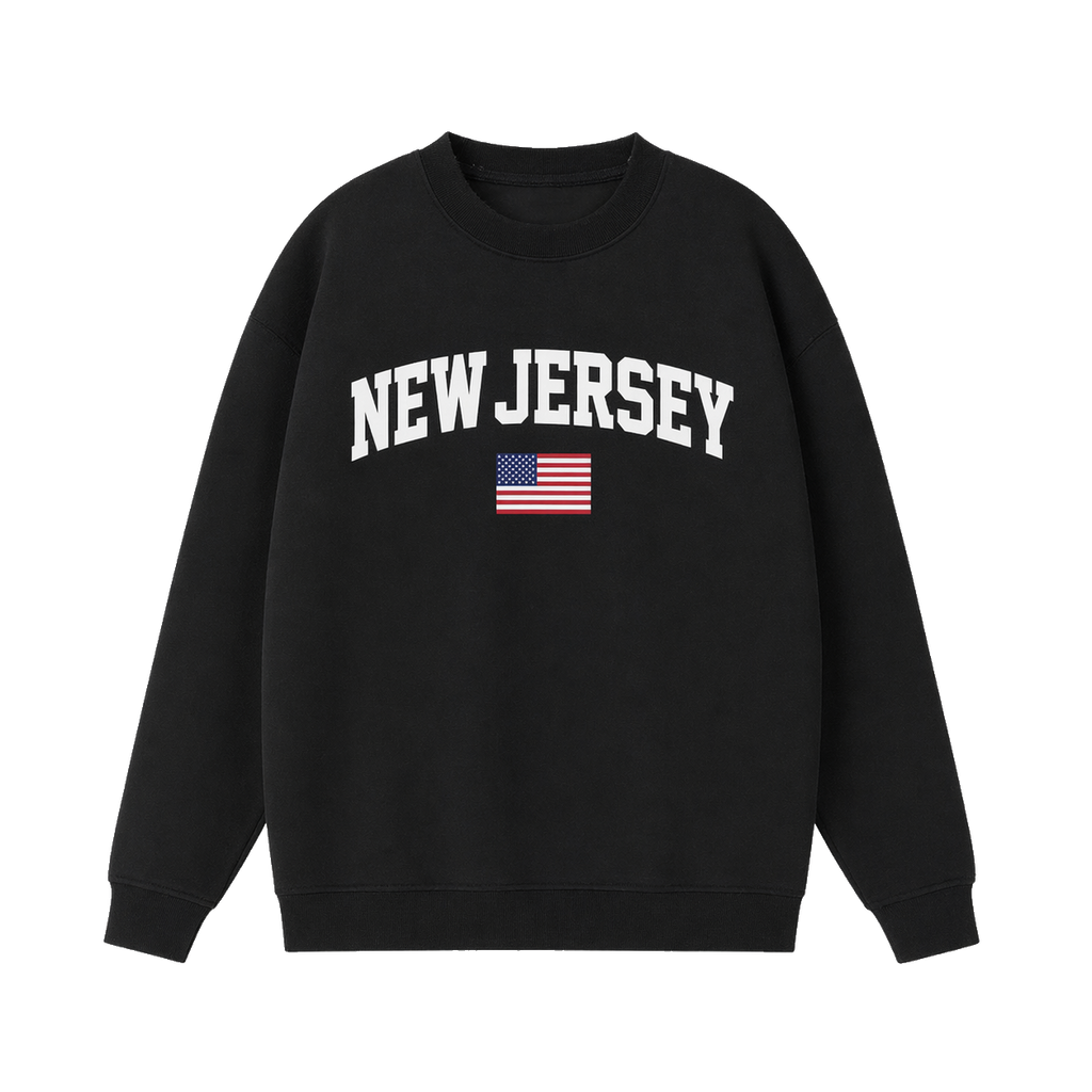 Collection 2 New Jersey Essential Heavyweight Crewneck Sweatshirt - Black front
