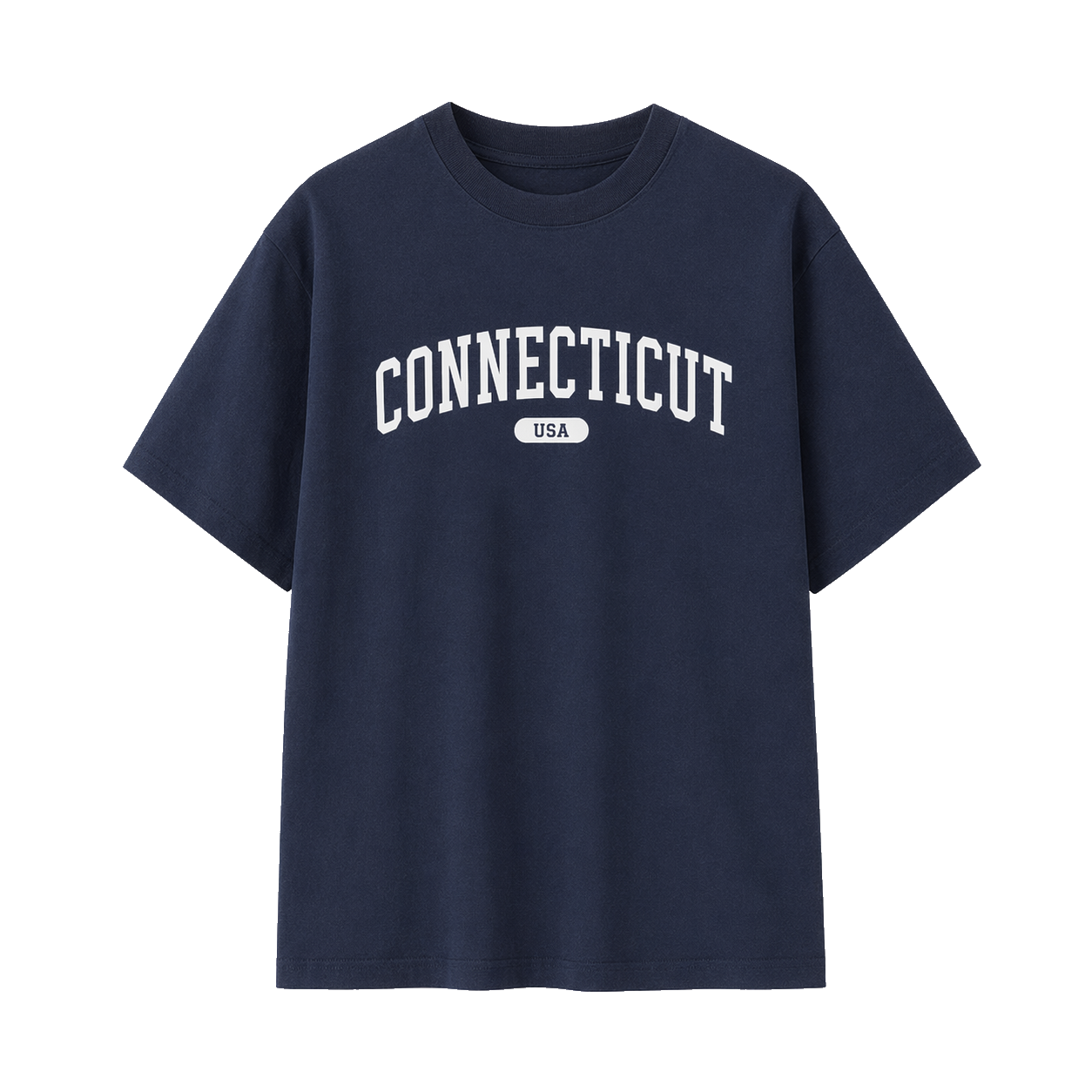 Collection 4 Connecticut Essential Cotton T-Shirt - Navy Blue front