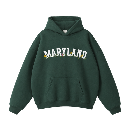Collection 10 Maryland Oversize Fleeced Hoodie - Eden Green front