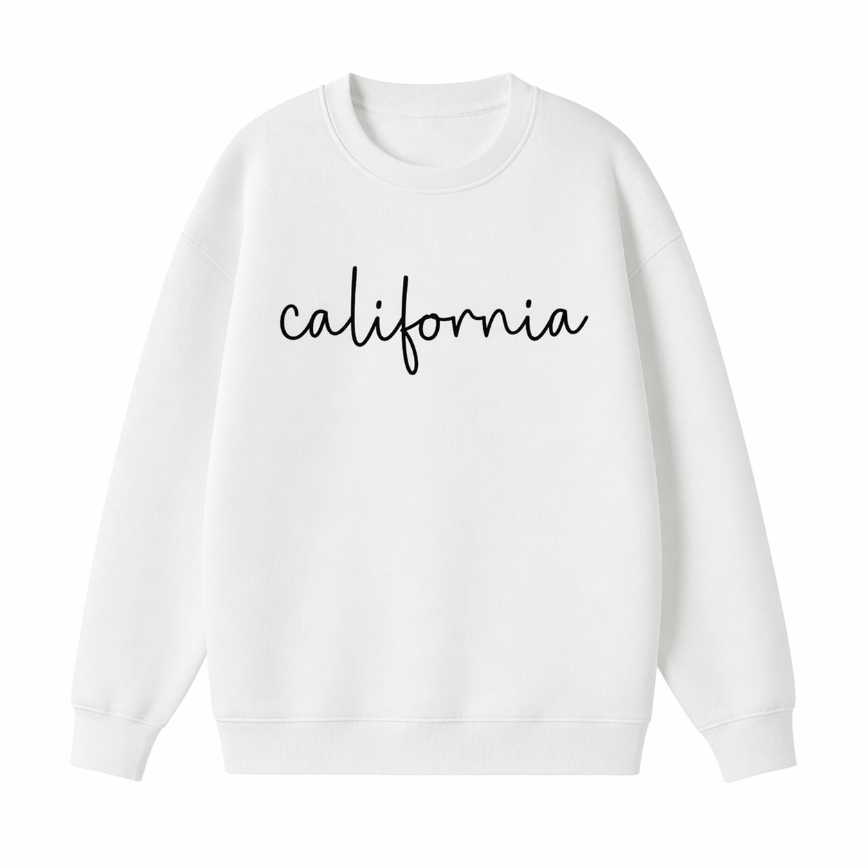 Collection 3 California Essential Heavyweight Crewneck Sweatshirt - White front
