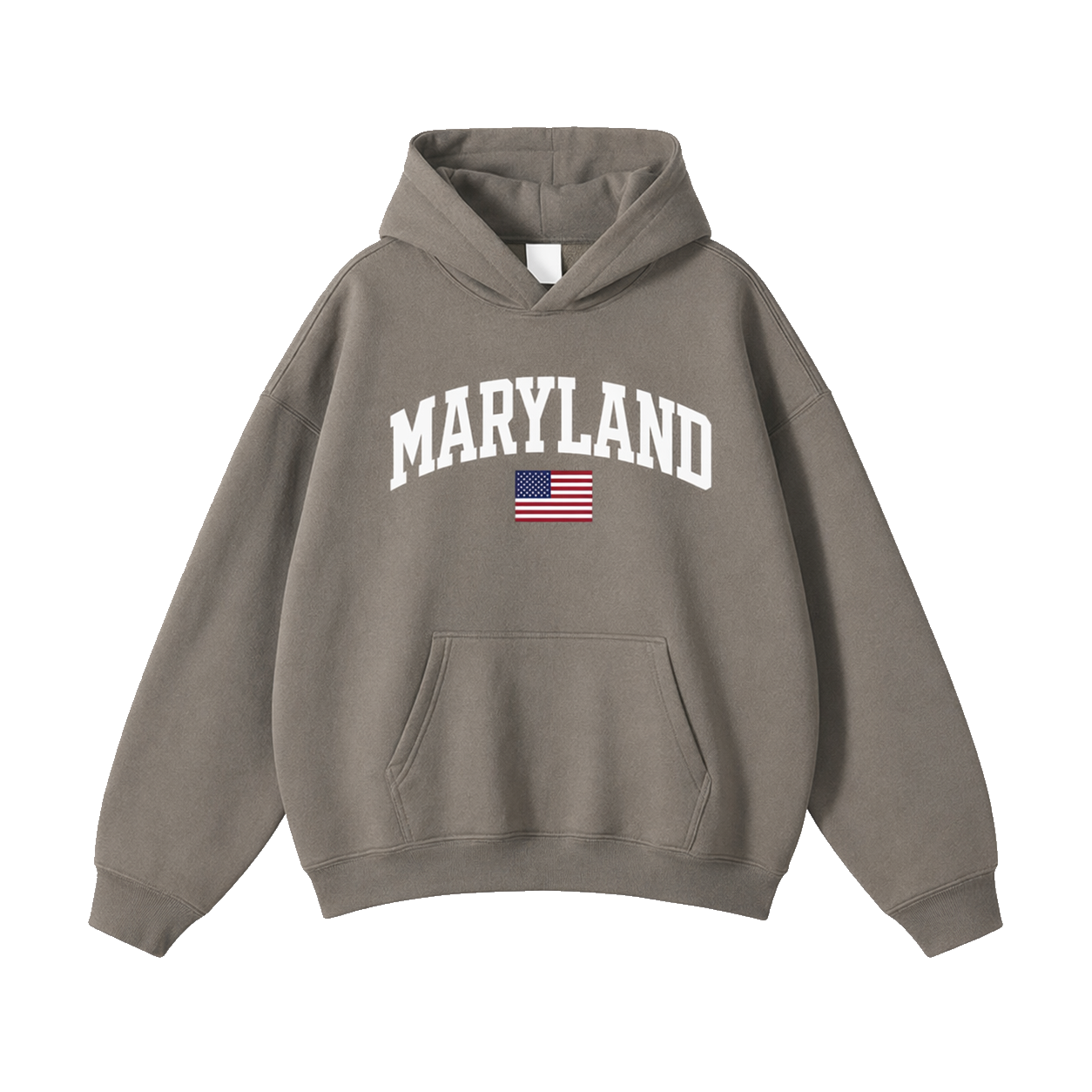 Collection 2 Maryland Oversize Fleeced Hoodie - Gray Coffee front