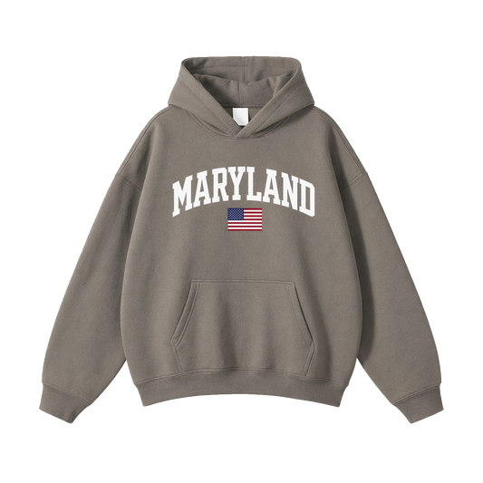 Collection 2 Maryland Oversize Fleeced Hoodie - Gray Coffee front