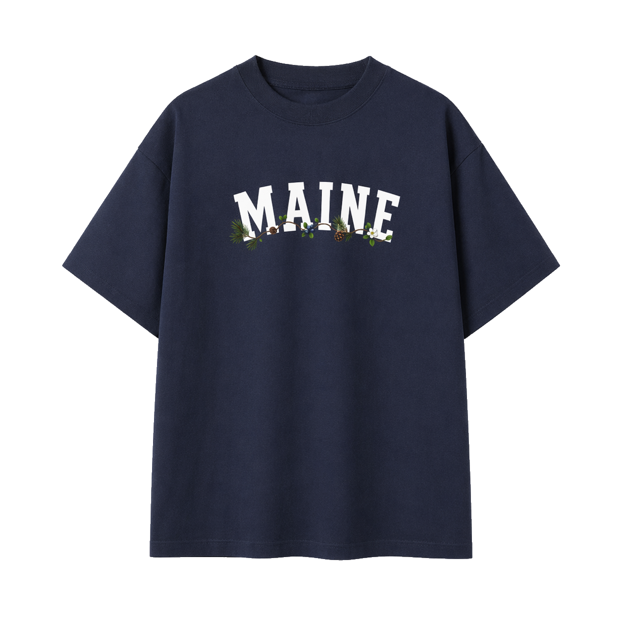 Collection 10 Maine Essential Cotton T-Shirt - Navy Blue front