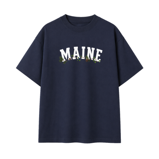 Collection 10 Maine Essential Cotton T-Shirt - Navy Blue front