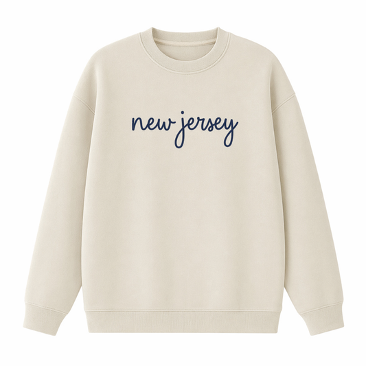 Collection 3 New Jersey Essential Heavyweight Crewneck Sweatshirt - Cream front