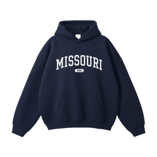 Collection 4 Missouri Oversize Fleeced Hoodie - Navy Blue front