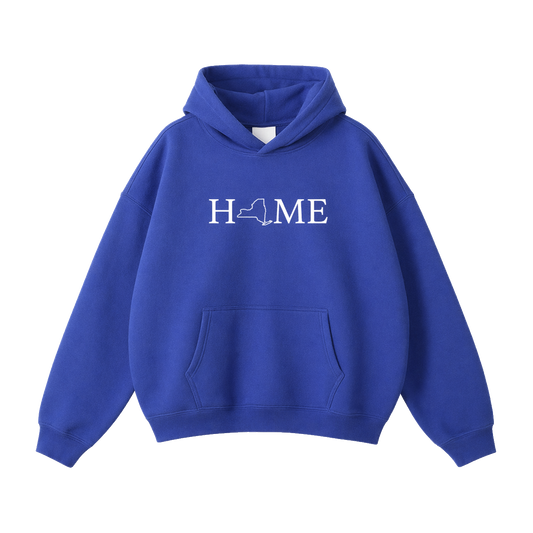 Collection 5 New York Oversize Fleeced Hoodie - Klein Blue front
