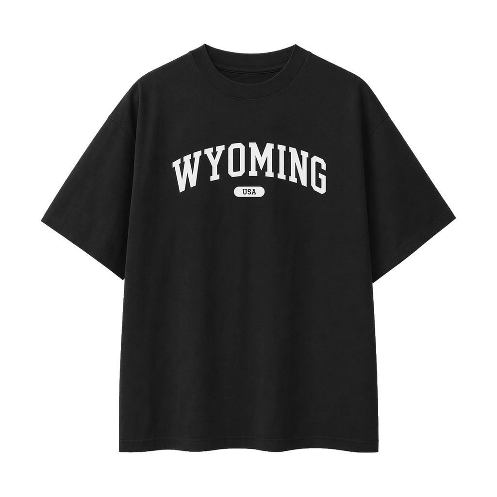 Collection 4 Wyoming Essential Cotton T-Shirt - Black front