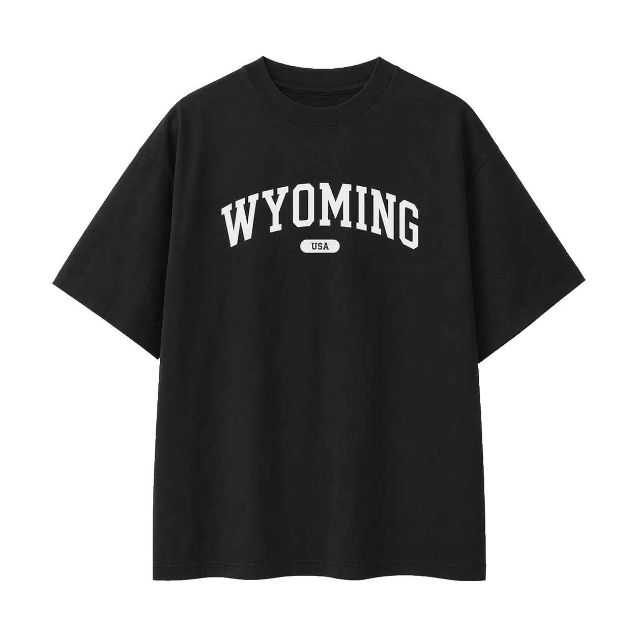 Collection 4 Wyoming Essential Cotton T-Shirt - Black front