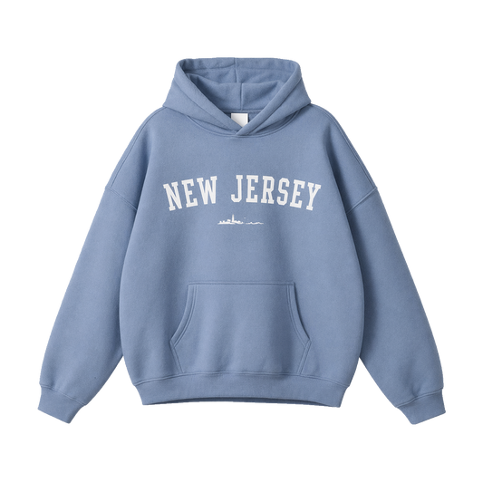 Collection 9 New Jersey Oversize Fleeced Hoodie - Medium Blue front