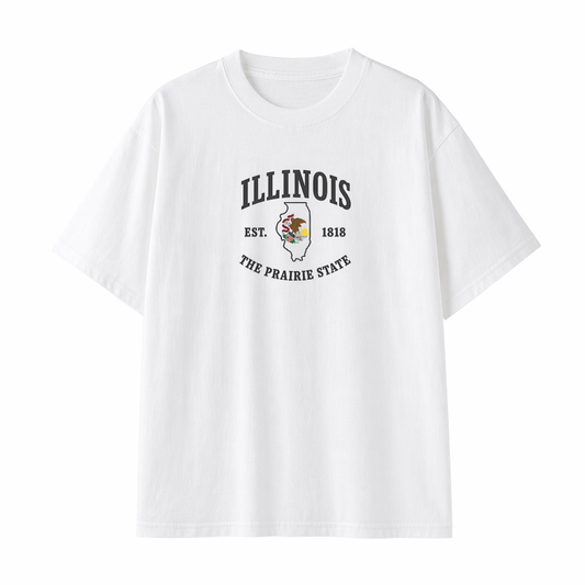 Collection 8 Illinois Essential Cotton T-Shirt - White front