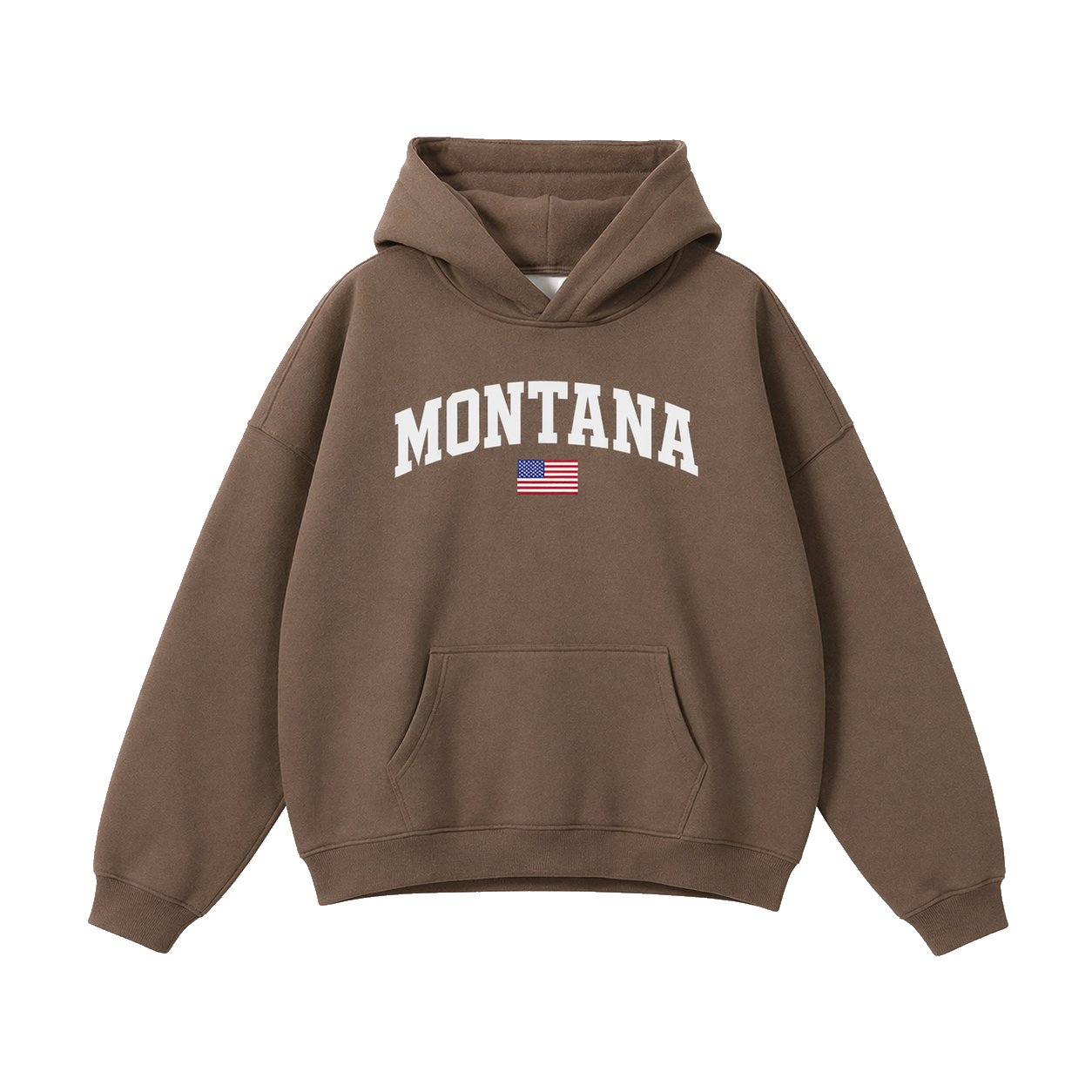Collection 2 Montana Oversize Fleeced Hoodie - Brown front