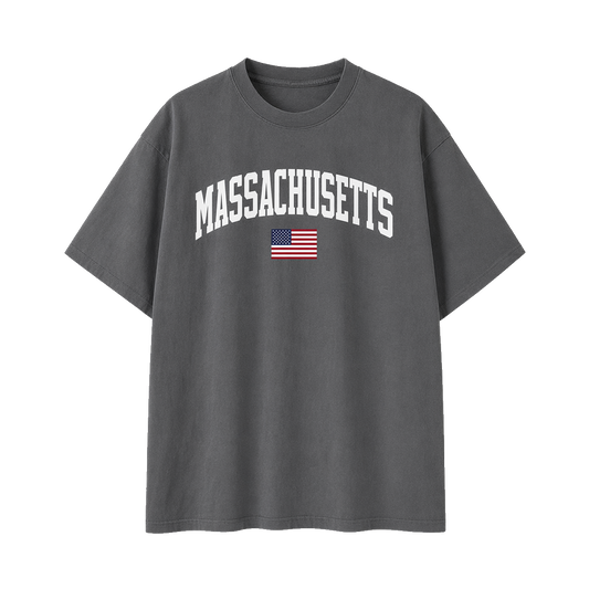 Collection 2 Massachusetts Essential Cotton T-Shirt - Dark Gray front