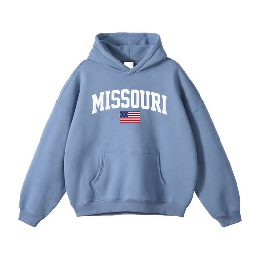 Collection 2 Missouri Oversize Fleeced Hoodie - Medium Blue front