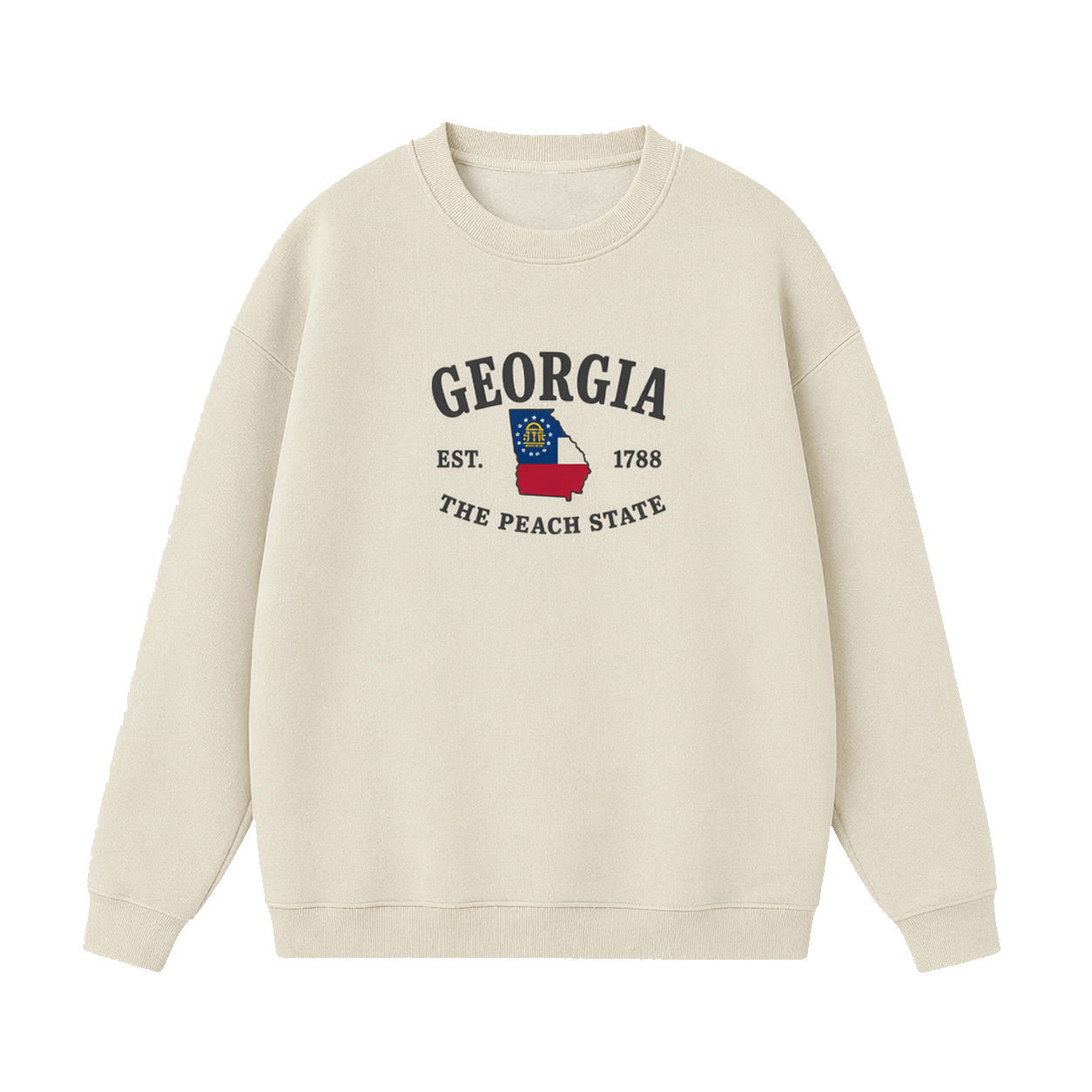 Collection 8 Georgia Essential Heavyweight Crewneck Sweatshirt - Cream front