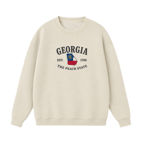 Collection 8 Georgia Essential Heavyweight Crewneck Sweatshirt - Cream front
