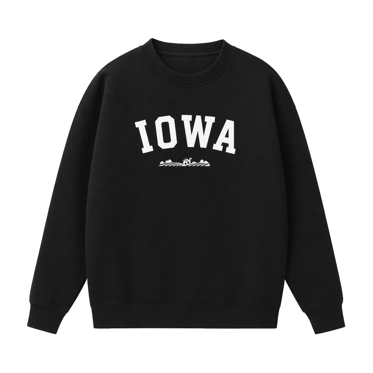Collection 9 Iowa Essential Heavyweight Crewneck Sweatshirt - Black front