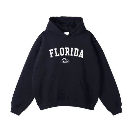 Collection 9 Florida Oversize Fleeced Hoodie - Black front