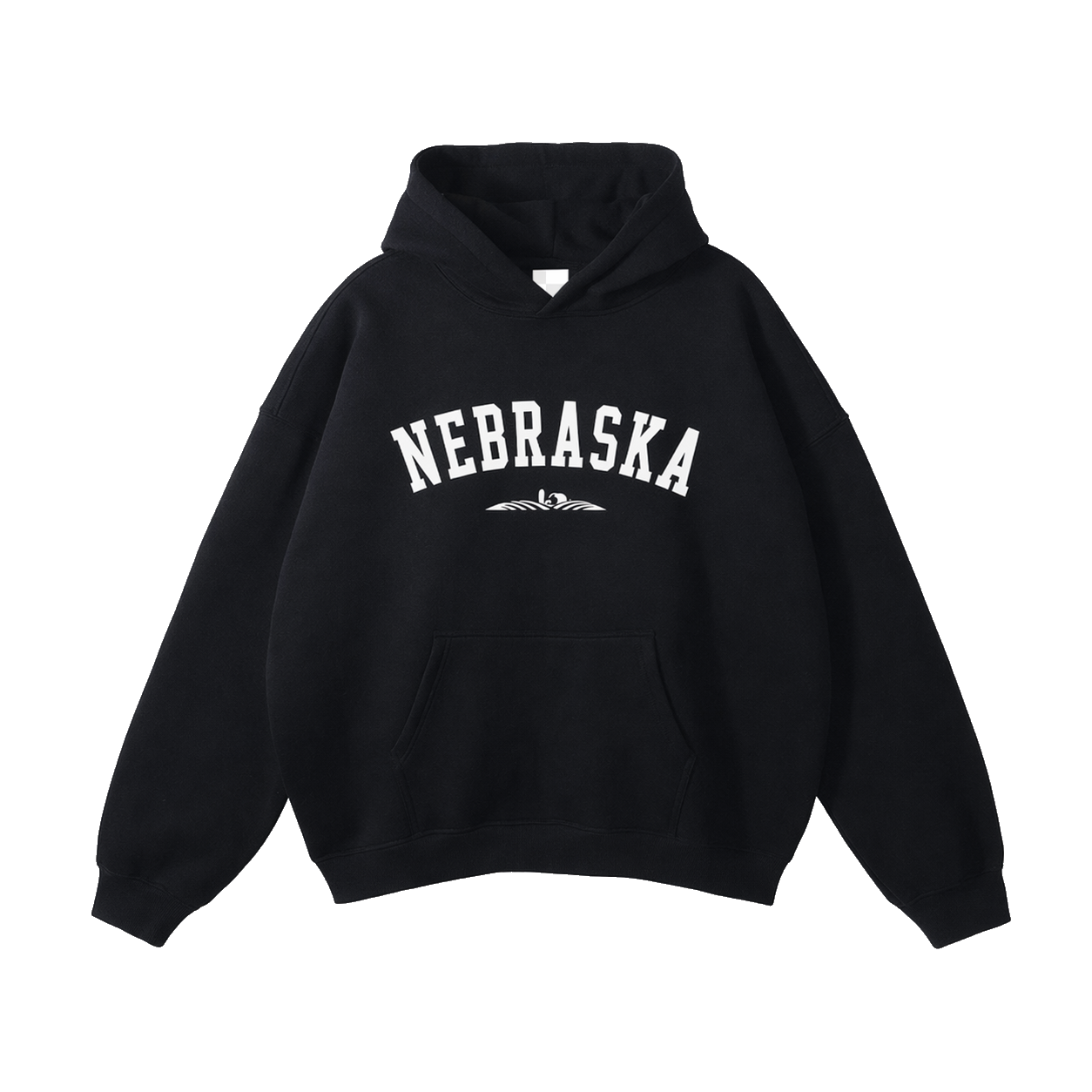 Collection 9 Nebraska Oversize Fleeced Hoodie - Black front