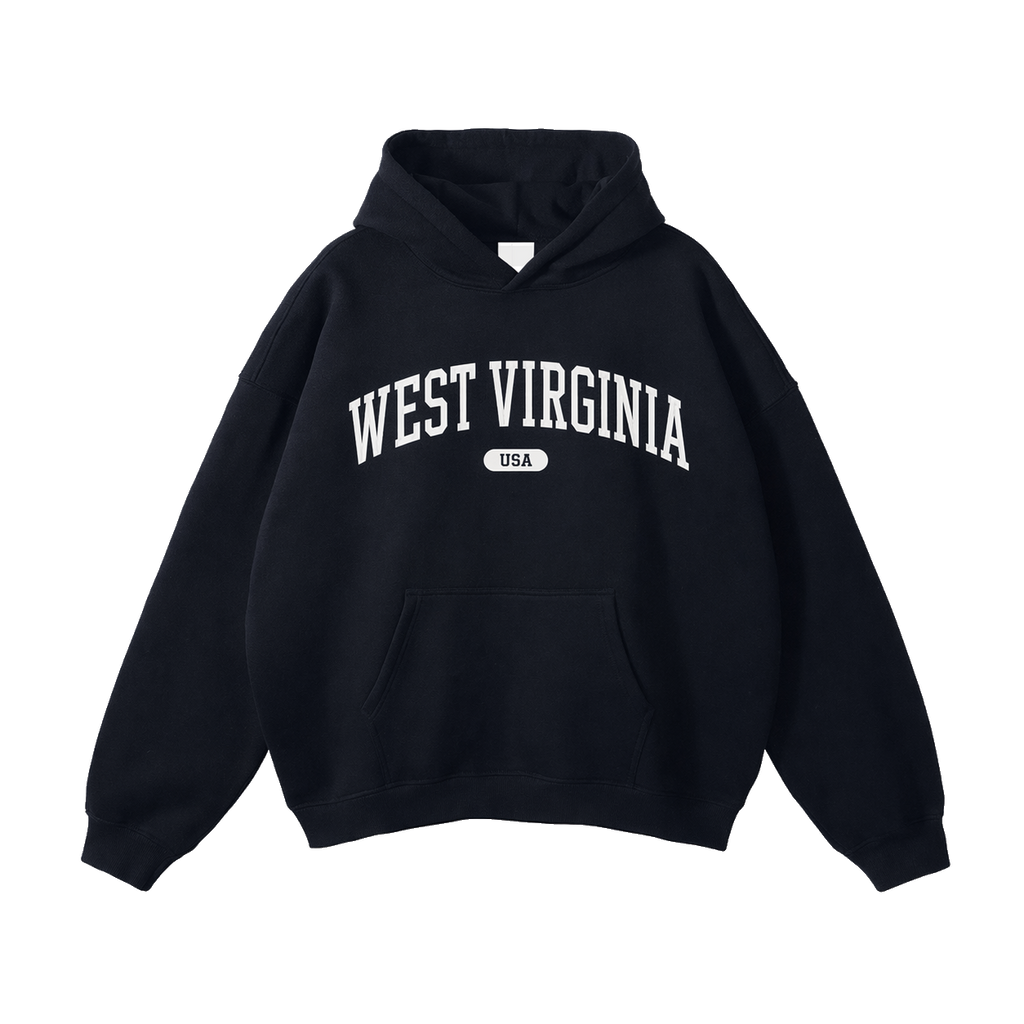 Collection 4 West Virginia Oversize Fleeced Hoodie - Black front