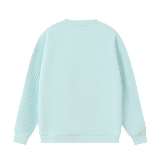 Collection 1 Texas Essential Heavyweight Crewneck Sweatshirt - Water Blue behind