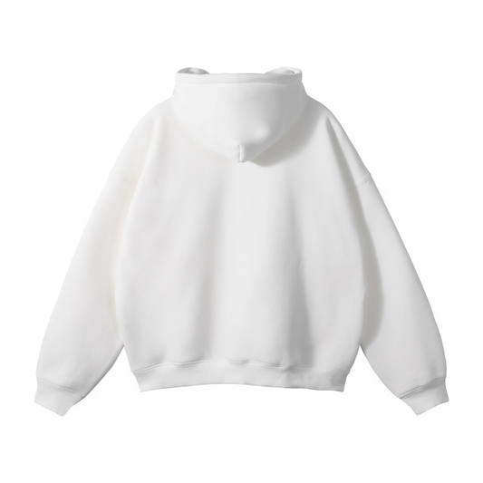 Collection 1 Alaska Oversize Fleeced Hoodie - White behind